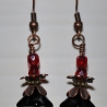 Schwarze Glasblüten Ohrhänger – Ohrringe Naturliebhaber handmade