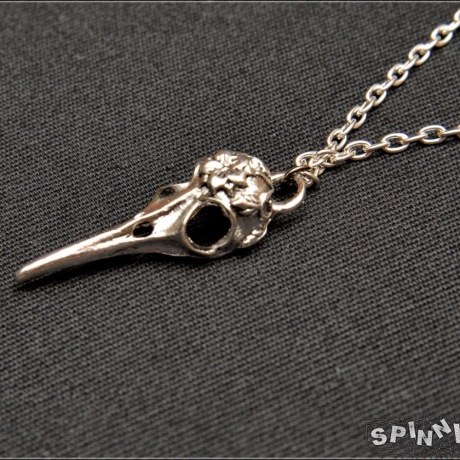 Gothic Vogel Schädel Halskette – Gliederkette, filgran, handmade