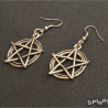 Pentagramm Ohrringe -Heiden, Gothic, filgran, handmade