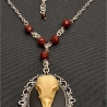 Gothic Vogelschädel Medaillon  Amulett Halsschmuck handmade