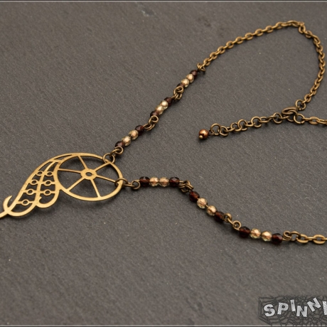 Ornament Halskette Bohemian Halsschmuck Medaillon handmade