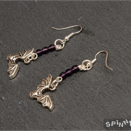 Fledermaus Ohrringe, Gothic, WGT, Dunkel Romantik, Goth, handmade