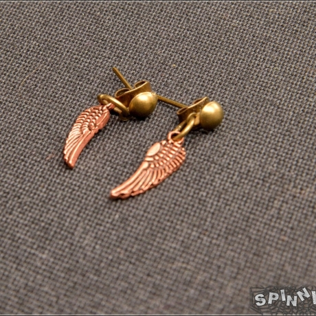 Flügel Ohrringe Ohrstecker filigran Metall handmade
