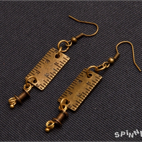 Lineal-Stück Ohrhänger – Steampunk Neo-Victorian handmade