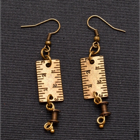 Lineal-Stück Ohrhänger – Steampunk Neo-Victorian handmade