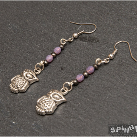Eulen Ohrringe – Ohrhänger Tierschmuck Eule Heiden Vögel handmade