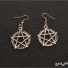 Pentagramm Ohrringe -Heiden, Gothic, filgran, handmade