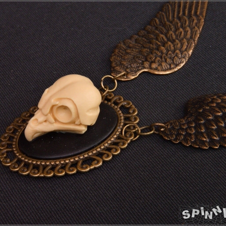 Eulenschädel Flügel Halskette Gothic Dark Romantic Victorian