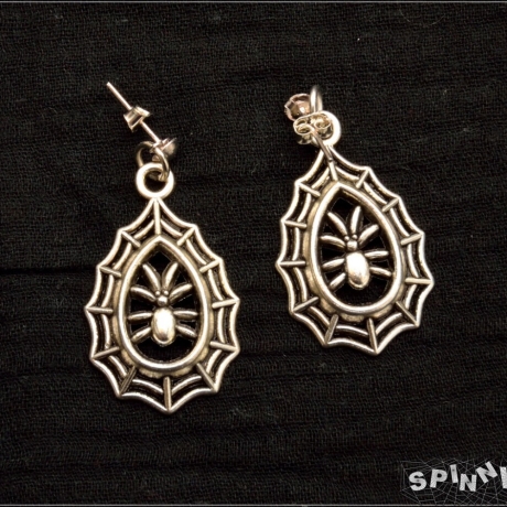 Spinnen Ohrstecker - Ohrringe, Spinnennetz, Spinne, handmade