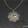 Spinne im Netz Amulett - Gothic, Halskette, Halsschmuck, handmade