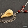 Gothic Vogelschädel Medaillon  Amulett Halsschmuck handmade