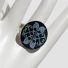 Unikat Delphin Mandala Ring, Damenring mit Delfin Motiv, blau