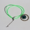 Glücksbringer Halskette mit Mati Auge an grüner Kordelkette