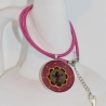 Erzengel Jophiel Collier Halskette, Engel Schmuck in Rosa Pink