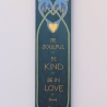 Wand Deko mit Rumi Poesie Zitat und Delphin Herz mit Blattgold