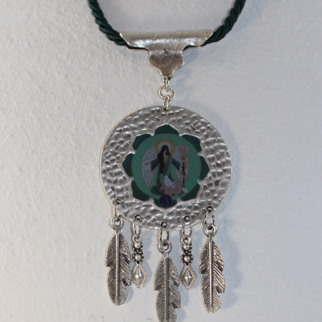 Traumfänger Halskette mit Erzengel Raphael, Unikat Engel Kette