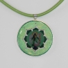 Erzengel Raphael in Lotus Halskette, Damen Engel Kette in Grün