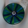 Ring in Grün Petrol mit Glücksbringer Auge in runder Fassung