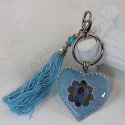 Erzengel Gabriel Anhänger hellblau, Engel Schlüsselanhänger