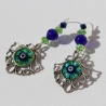 Ohrringe mit Auge im Vintage Look, Damen Ohrschmuck grün blau