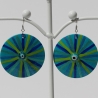 Große Scheiben Ohrringe mit Glücks Auge in Türkis Blau Grün