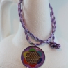 Halskette mit Blume des Lebens in Chakra Farben Lotus lila bunt