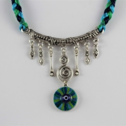 Dekorative Halskette mit Mati Glücks Auge, Tribal Boho Schmuck Dekorative Halskette mit Mati Glücks Auge, Tribal Boho Schmuck