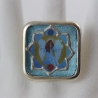 Engel Ring mit Erzengel Gabriel in Lotus Blume, Damenring blau