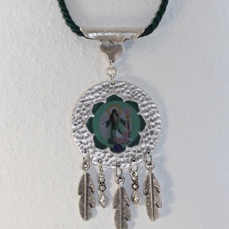 Traumfänger Halskette mit Erzengel Raphael, Unikat Engel Kette
