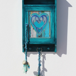 Boho Stil Shabby Vintage Schlüsselkästchen mit Delphin Motiv