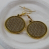 Ohrringe mit Blume des Lebens, Lebensblume Ohrschmuck creme gold