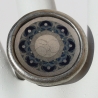 Ring mit Mond Mandala in runder Fassung, Mondgöttin Schmuck blau