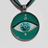Dekorative Halskette mit Glücks Auge an weicher Kordelkette