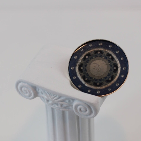 Mondgöttin Brosche, Mond Mandala Anstecknadel, Anstecker blau