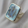 Engel Ring mit Erzengel Gabriel in Lotus Blume, Damenring blau