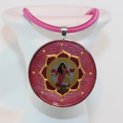Erzengel Jophiel Collier Halskette, Engel Schmuck in Rosa Pink