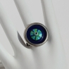 Ring mit leuchtendem Mati Glücksbringer Auge in Türkis Meerblau
