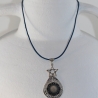 Halskette mit Mond Mandala und Pentagramm Stern an Kordelkette