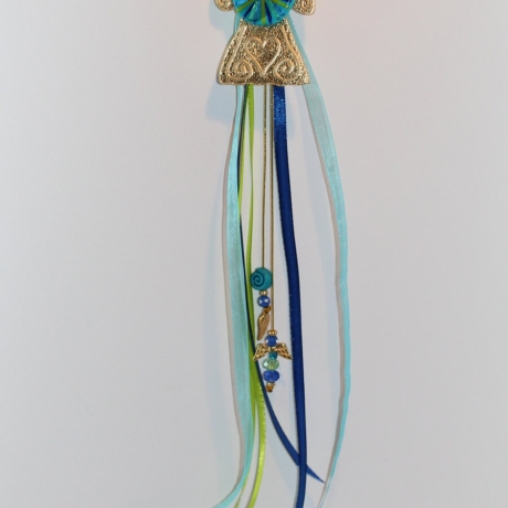 Edel vergoldetes Glücksbringer Engelchen mit Auge, Engel Gouri