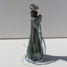 Unikat Vintage Glas Flasche mit Taube und Herz, Shabby Chic Deko