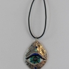Glücksbringer Halskette mit Mati Auge an Kordelkette, blau grün