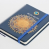 Notizbuch mit Sonne Mandala in Blau Gelb Gold Dunkelblau