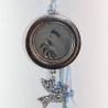 Dekorative lange Halskette mit Taube Anhänger an Kordelkette