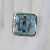 Engel Ring mit Erzengel Gabriel in Lotus Blume, Damenring blau