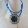 Erzengel Raguel in Lotus Kette in Hellblau, Damen Engel Schmuck