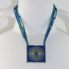 Halskette mit Glücksbringer Auge Keltisch in Quadrat Fassung