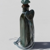 Unikat Vintage Glas Flasche mit Taube und Herz, Shabby Chic Deko