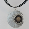 Unikat Halskette mit Halbmond und Mond Mandala, Damen Schmuck