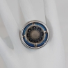 Ring mit Mond Mandala in runder Fassung, Mondgöttin Damenschmuck