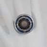 Ring mit Mond Mandala in runder Fassung, Mondgöttin Damenschmuck